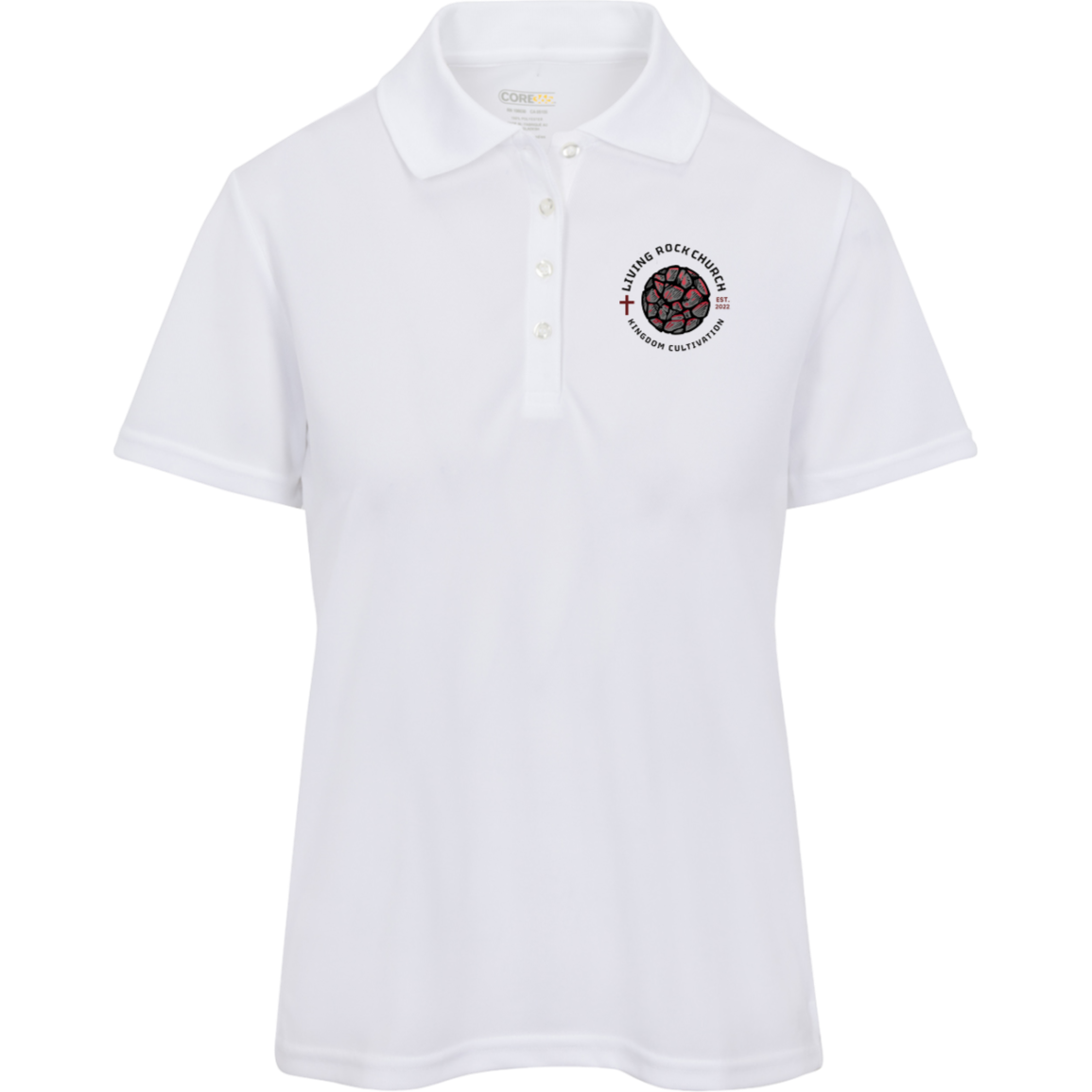 Womens #ROCKKINGDOM Pique Polo WHT